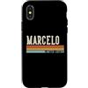 Retro Vintage Personalized Family Names Custodia per iPhone X/XS MARCELO Retro Vintage Uomo Bambini Ragazzi Nome