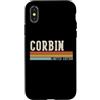 Retro Vintage Personalized Family Names Custodia per iPhone X/XS CORBIN Retro Vintage Uomini Bambini Ragazzi Nome