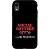 Introvertierten Humor Sozialer Akku Leer Custodia per iPhone XR Social Battery 1% Introverso Umorismo Social Battery Vuota