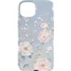 Disegni floreali in fiore Custodia per iPhone 15 Plus Modello di fiore di fiori selvatici blu cipria pastello