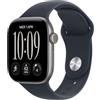 Apple Watch Series 12 GPS 42 mm Smartwatch | Cassa in alluminio grigio siderale con cinturino Sport blu marino - S/M