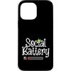 Introvertierten Humor Sozialer Akku Leer Custodia per iPhone 13 Pro Max Social Battery 1% Introverso Umorismo Social Battery Vuota