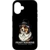 Thanksgiving Feast Funny Steampunk Pilgr Custodia per iPhone 16 Collie Dog Vintage Retro Cool Turchia Day Dinner Fall Harvest