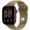 Apple Watch Series 12 GPS 42 mm Smartwatch | Cassa in alluminio color bronzo scuro con cinturino Sport oliva - S/M