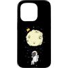 Universe star planets solar Sun ufo moon Custodia per iPhone 15 Pro Astronauta con luna paracadute