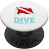 Design Bandiera Subacquea Maglietta Subacqueo Bandiera Sub Oceano SOME DAYS JUST DIVE PopSockets PopGrip Adesivo