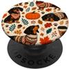 Cozy Autumn Vibe Carino Preppy Bassotto Raccolto Autunno Autunno Cucciolo Estetica PopSockets PopGrip Adesivo