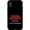 Introvertierten Humor Sozialer Akku Leer Custodia per iPhone X/XS Social Battery 1% Introverso Umorismo Social Battery Vuota