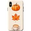 Cozy Autumn Vibe Custodia per iPhone X/XS Autunno Estetico Autunno Zucca Foglia d'Acero Caffè Ac