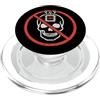 Anti AI Skull Distressed Designs Stop AI - Skull Warning - Dì no all'intelligenza artificiale PopSockets PopGrip per MagSafe