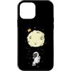 Universe star planets solar Sun ufo moon Custodia per iPhone 12 mini Astronauta con luna paracadute