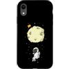 Universe star planets solar Sun ufo moon Custodia per iPhone XR Astronauta con luna paracadute