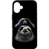 Funny Pirate Sloth Animal Lovers Graphic Custodia per iPhone 16 Plus Grafica estetica divertente bradipo per amanti degli animali pirati