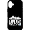 Lapland Finland Travel Souvenirs Custodia per iPhone 16 Plus Lapponia Finlandia Skyline Badge viaggio souvenir