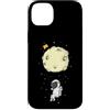 Universe star planets solar Sun ufo moon Custodia per iPhone 14 Plus Astronauta con luna paracadute