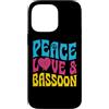 Jazz Band Bassoon Player Merch With Retr Custodia per iPhone 14 Pro Max Simbolo di pace amore e fagotto cuore hippie pace
