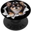 4ChihuahuaLovers Divertente chihuahua che sbircia carino amante dei cani mamma papà PopSockets PopGrip Adesivo