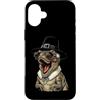 Thanksgiving Feast Funny Steampunk Pilgr Custodia per iPhone 16 Plus T-Rex Dinosauro Vintage Retro Turchia Cena Giorno Vendemmia Autunno
