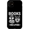 Funny Finnish Lapphund And Book Design Custodia per iPhone 11 Libri E Lapphunds Finlandesi Divertente Lapphund Finlandese