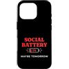 Introvertierten Humor Sozialer Akku Leer Custodia per iPhone 16 Pro Social Battery 1% Introverso Umorismo Social Battery Vuota