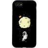 Universe star planets solar Sun ufo moon Custodia per iPhone SE (2020) / 7/8 Astronauta con luna paracadute