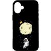 Universe star planets solar Sun ufo moon Custodia per iPhone 16 Plus Astronauta con luna paracadute