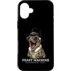 Thanksgiving Feast Funny Steampunk Pilgr Custodia per iPhone 16 Plus T-Rex Dinosauro Vintage Retro Turchia Cena Giorno Vendemmia Autunno
