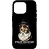 Thanksgiving Feast Funny Steampunk Pilgr Custodia per iPhone 16 Pro Collie Dog Vintage Retro Cool Turchia Day Dinner Fall Harvest