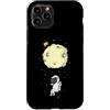 Universe star planets solar Sun ufo moon Custodia per iPhone 11 Pro Astronauta con luna paracadute