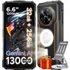 DOOGEE Fire 5 Ultra Rugged Smartphone, 32GB+256GB/2TB Telefono Indistruttibile, 1200LM, MTK G81, 13000mAh 6.6 Android 15, 48MP, Camping Lights/4G Dual SIM/Fingerprint/Face ID/NFC