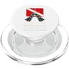 Scuba Diving Flag Designs Subacqueo Immersione Bandiera Sub Pinne Maschera PopSockets PopGrip per MagSafe