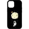 Universe star planets solar Sun ufo moon Custodia per iPhone 12/12 Pro Astronauta con luna paracadute