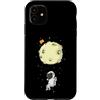 Universe star planets solar Sun ufo moon Custodia per iPhone 11 Astronauta con luna paracadute