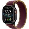 Apple Watch Ultra 4 GPS + Cellular 49 mm | Cassa in titanio nero con Trail Loop borgogna - M/L