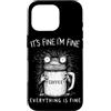 It's Fine I'm Fine Everything Is Fine Co Custodia per iPhone 16 Pro It's Fine I'm Fine Everything Is Fine Coffee Frog Sarcastico