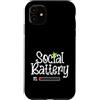 Introvertierten Humor Sozialer Akku Leer Custodia per iPhone 11 Social Battery 1% Introverso Umorismo Social Battery Vuota