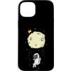 Universe star planets solar Sun ufo moon Custodia per iPhone 15 Plus Astronauta con luna paracadute