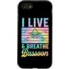 Jazz Band Bassoon Player Merch With Retr Custodia per iPhone SE (2020) / 7/8 I Live And Breathe Fagotto