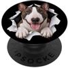4BullTerrierLovers Divertente Bull Terrier che sbircia carino amante dei cani mamma papà PopSockets PopGrip Adesivo