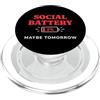 Introvertierten Humor Sozialer Akku Leer Social Battery 1% Introverso Umorismo Social Battery Vuota PopSockets PopGrip per MagSafe