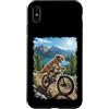 Tyrannosaurus Rex Rides Bicycle Woods Te Custodia per iPhone XS Max Dinosauro Mountain Bike Attraverso Forest Trail