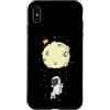 Universe star planets solar Sun ufo moon Custodia per iPhone XS Max Astronauta con luna paracadute