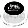 Introvertierten Humor Sozialer Akku Leer Social Battery 1% Introverso Umorismo Social Battery Vuota PopSockets PopGrip per MagSafe