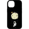 Universe star planets solar Sun ufo moon Custodia per iPhone 14 Astronauta con luna paracadute