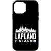 Lapland Finland Travel Souvenirs Custodia per iPhone 12 mini Lapponia Finlandia Skyline Badge viaggio souvenir