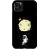 Universe star planets solar Sun ufo moon Custodia per iPhone 11 Pro Max Astronauta con luna paracadute