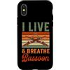 Jazz Band Bassoon Player Merch With Retr Custodia per iPhone X/XS I Live And Breathe Fagotto