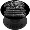 Spooky Bookworm Reader Dark Academia Des Brontolone Gargoyle Gothic Reader Mens lettura libro divertente PopSockets PopGrip Adesivo