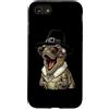 Thanksgiving Feast Funny Steampunk Pilgr Custodia per iPhone SE (2020) / 7/8 T-Rex Dinosauro Vintage Retro Turchia Cena Giorno Vendemmia Autunno