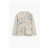 Desigual, Giacca con stampa etnica, Cotone, Bianco, L